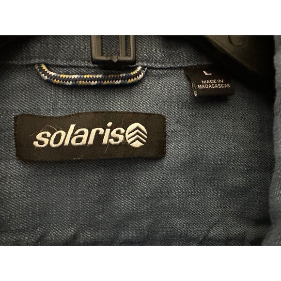SOLARIS L/S Blue Button Down Hiking Shirt Mens Large - Picture 5 of 5